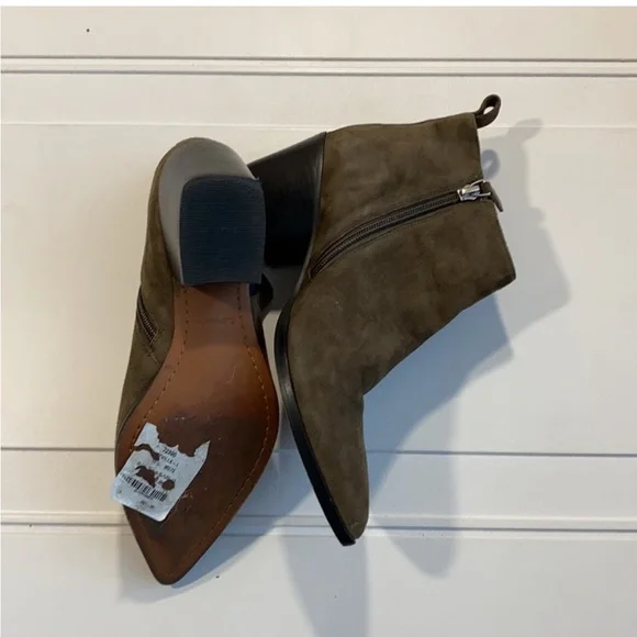 New Linea Paolo Sevilla II Suede Bootie Dark Olive 7 - Picture 5 of 7